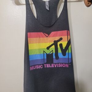 MTV Rainbow Logo Tank Top Next Level Brand Size XL